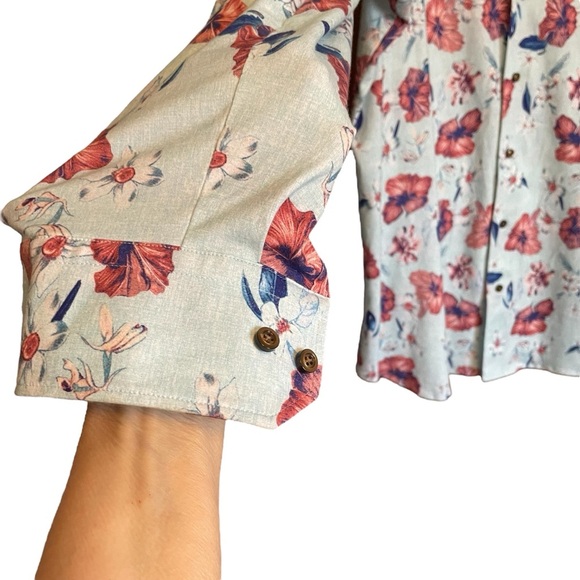 Emanuel Berg Modern Fit-17in neck-Size L/XL-Floral Print-Made in Poland - Picture 3 of 12